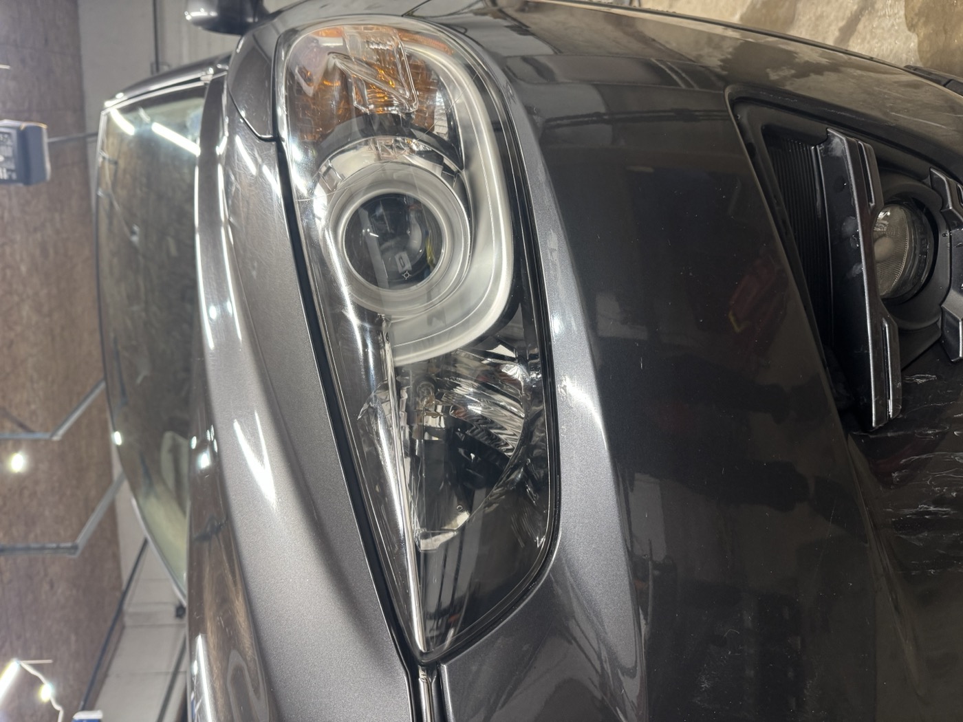 Headlight after restoration